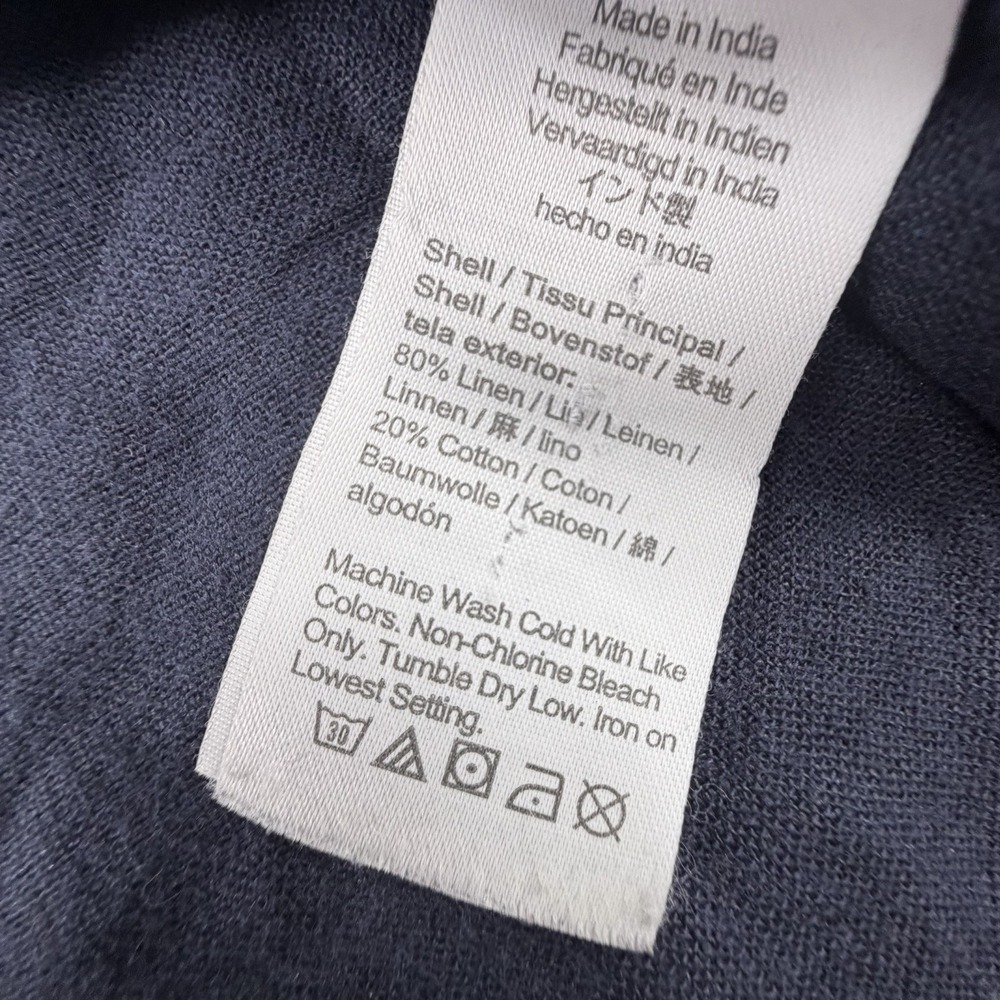 J Crew Mens Shirt XL Dark Blue Linen Cotton Button Down Slim Fit Casual Preppy - Picture 4 of 7
